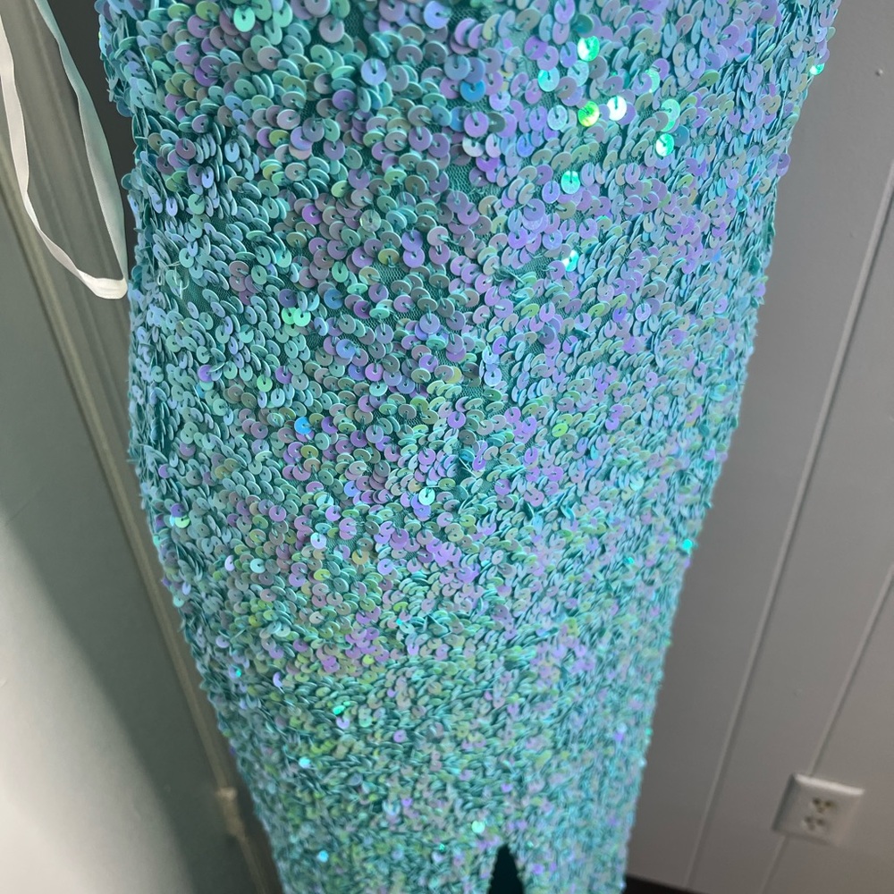 Primavera Couture Sparkling Sky Blue Gown - Picture 5 of 9